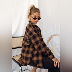 12th Tribe Fireside Mocha Plaid Flannel